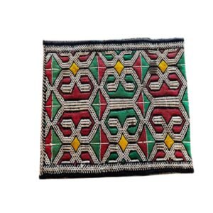 Moroccan Pillowcase green red pattern